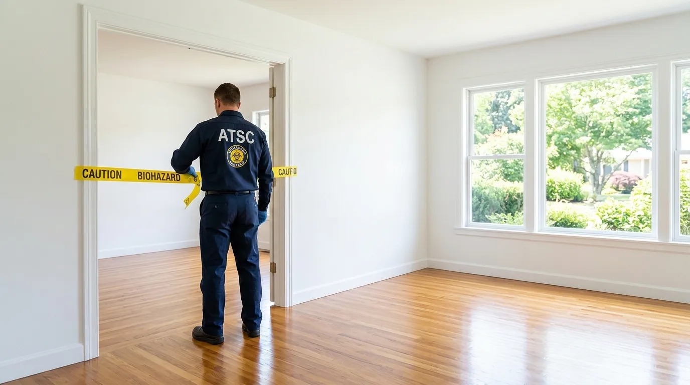 Certified biohazard cleanup crew performing Trauma Scene Cleanup in East Porterville